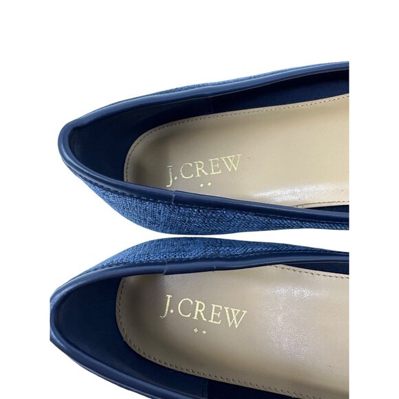 J. Crew Navy Blue & Tweed Ballet Flats With Bow Detail Size 9.5 - Picture 8 of 13